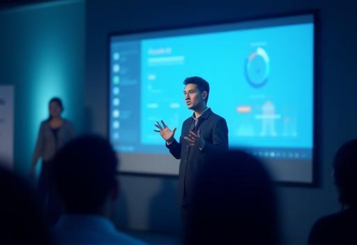 Person giving a presentation about digital education